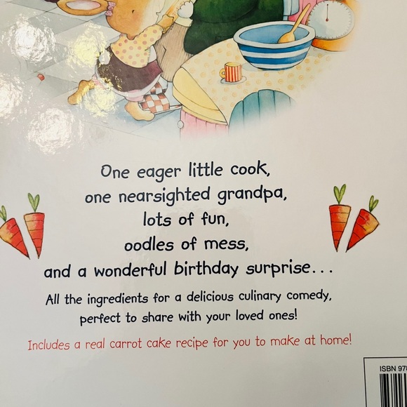 Plush Beige Bunny w/Orange Carrot & ‘The Carrot Cake Catastrophe Book’ w/Recipe - Picture 8 of 8
